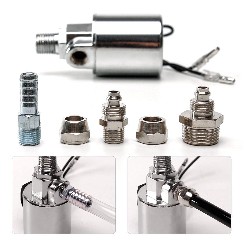 FARBIN صمام هوائي كهربائي FARBIN 1/4" NPT 12V/24V لصافرة القطار بغطاء معدني مطلي بالكروم (صمام سولينويد، 12V/24V) - Image 3